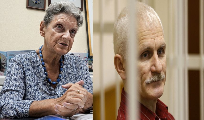 La activista rusa por los derechos humanos Svetlana Gannushkina, presidenta del Comité de Asistencia Cívica. Ales Bialiatski, director del grupo bielorruso de defensa de derechos Vyasna.