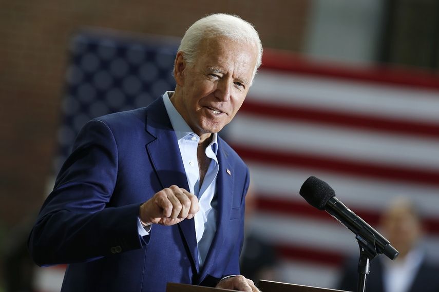 El precandidato demócrata a la presidencia y exvicepresidente, Joe Biden, habla durante un evento de campaña en Keene, Nueva Hampshire, el sábado 24 de agosto de 2019.&nbsp;