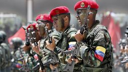 Soldados venezolanos en un desfile militar el 5 de julio del 2019, en Caracas.