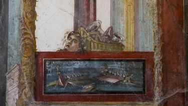 Un cuadro en la Casa de Vetti, que era una de las casas más acaudaladas de Pompeya, en el sitio arqueológico de Pompeya, Italia, el 7 de diciembre 2023.