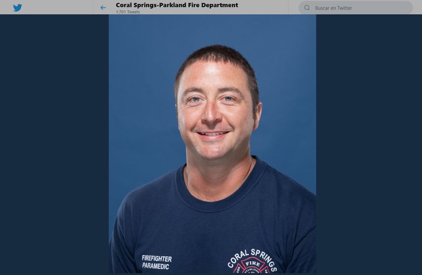 Fotograf&iacute;a de Christopher Randazzo publicada en la cuenta oficial de Twitter del Departamento de Bomberos de Coral Springs-Parkland, el 20 de octubre de 2019.