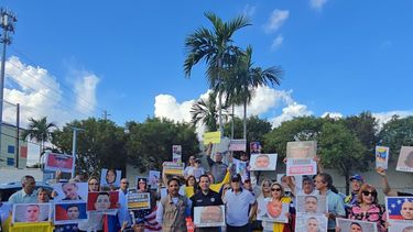 La diáspora venezolana exige desde el Doral la liberación de los presos políticos en Venezuela.