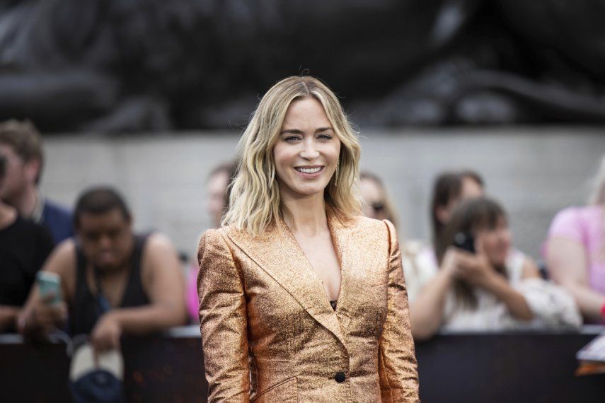 Emily Blunt posa para los fotógrafos en la sesión fotográfica de la película Oppenheimer el miércoles 12 de julio de 2023 en Londres.&nbsp;