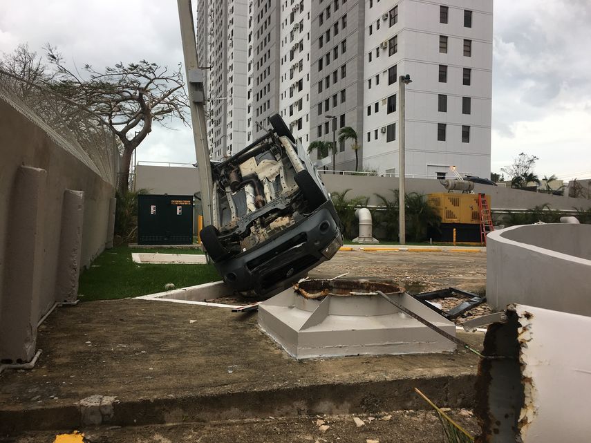 Vista de los daños causados tras el paso del huracán María este jueves 21 de septiembre de 2017, en San Juan (Puerto&nbsp;Rico). &nbsp;