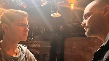 Daniel Romero y Ariel Texidó en un ensayo de la pieza Tebas Land, que Arca Images trae a escena en el Miami-Dade County Auditorium, del 16 al 19 de marzo.&nbsp;