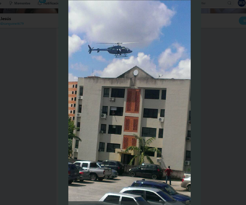 Helicóptero vuela muy cerca de residencias La Quinta en Naguanagua en Carabobo.&nbsp;