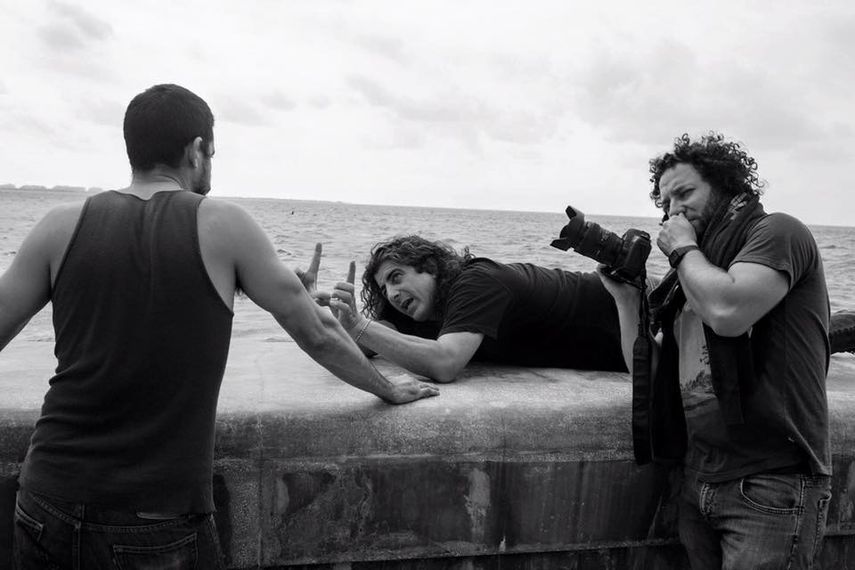 Lilo Vilaplana durante la filmación del cortometraje La casa vacía.