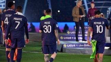 El tridente fallido del PSG, Kylian Mbappé, Lionel Messi y Neymar se despidieron de la temporada&nbsp;