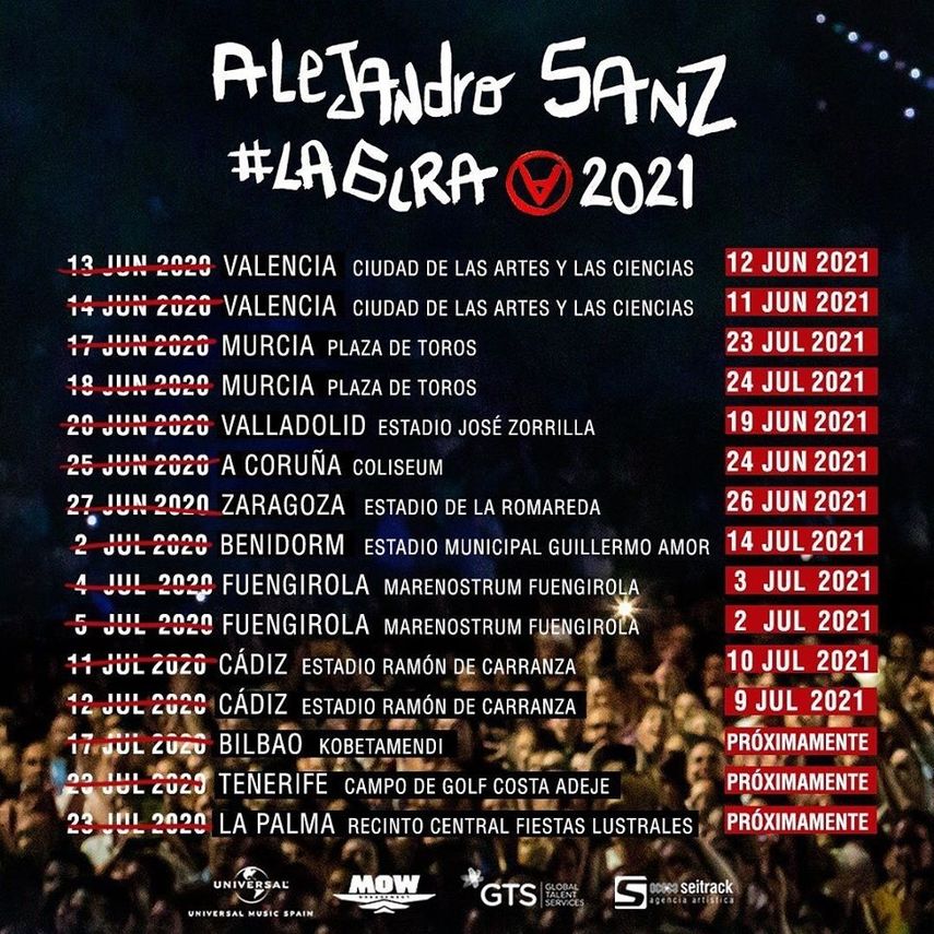 Conciertos de Alejandro Sanz.&nbsp;