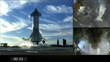 En esta captura del video publicado en la página de Twitter de SpaceX se muestran diferentes tomas de la nave Starship de SpaceX justo antes de que se presentara una suspensión automática de motor con apenas 1,3 segundos restantes en la cuenta regresiva antes del despegue del primer vuelo de prueba de gran altura de la nave, el martes 8 de diciembre de 2020, en el sureste de Texas.