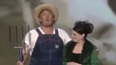 trump comparte un video disfrazado de granjero para anunciar ley agricola