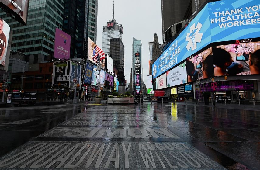 La soledad se apodera de Time Square en tiempos de pandemia.
