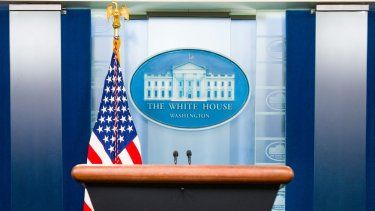 El podio de la Casa Blanca.&nbsp;