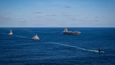 El portaaviones de Estados Unidos, Nimitz, el Ala Aérea Embarcada, el USS Gridley y el USNS Patuxent (T-AO 201) constituyen la máxima expresión de alistamiento y presencia, de un alcance y letalidad inigualables, y de ventaja estratégica