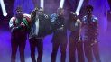 De izquierda a derecha Mau y Ricky, Ricardo Montaner, Evaluna y Camilo durante una presentación en el Premio Lo Nuestro en el American Airlines Arena el 14 de febrero de 2021 en Miami. De izquierda a derecha Mau y Ricky, Ricardo Montaner, Evaluna y Camilo durante una presentación en el Premio Lo Nuestro en el American Airlines Arena el 14 de febrero de 2021 en Miami.