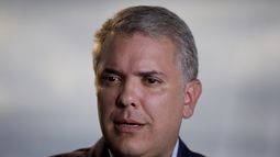 Fotografía del 21 de septiembre de 2019 del presidente colombiano, Iván Duque, entrevistado por AP.