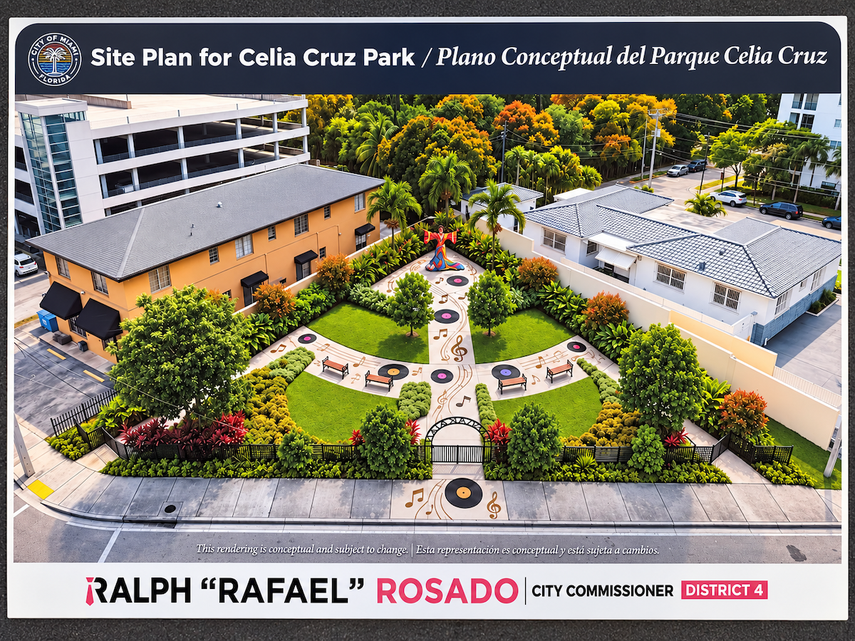 Fotografía tomada del plano del parque Celia Cruz.&nbsp;