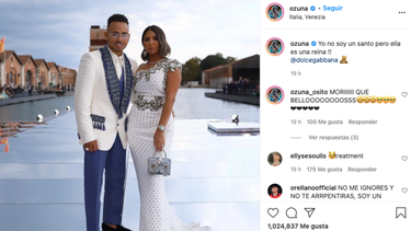 Ozuna junto a su esposa