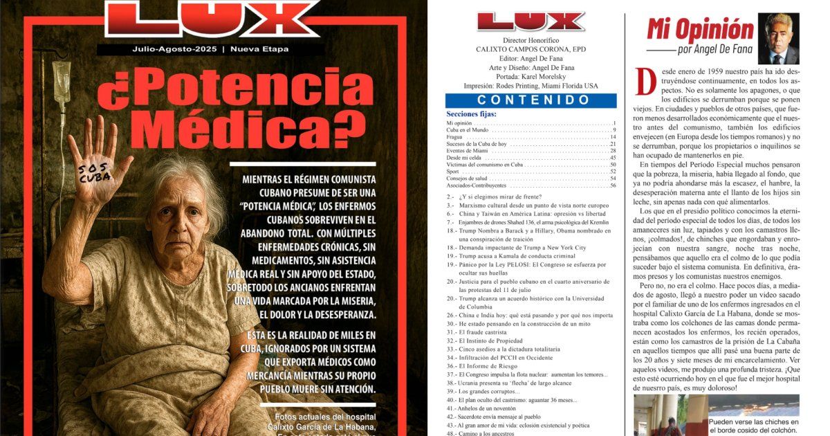 Revista Lux desmonta la farsa de la “potencia médica”, un arma flaca del régimen cubano
