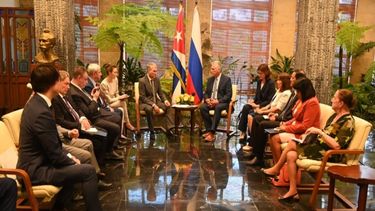 Viacheslav Volodin y Miguel Díaz-Canel.