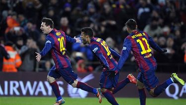 Messi, Rafinha y Neymar fueron los anotadores de la jornada para el Barcelona (AP)