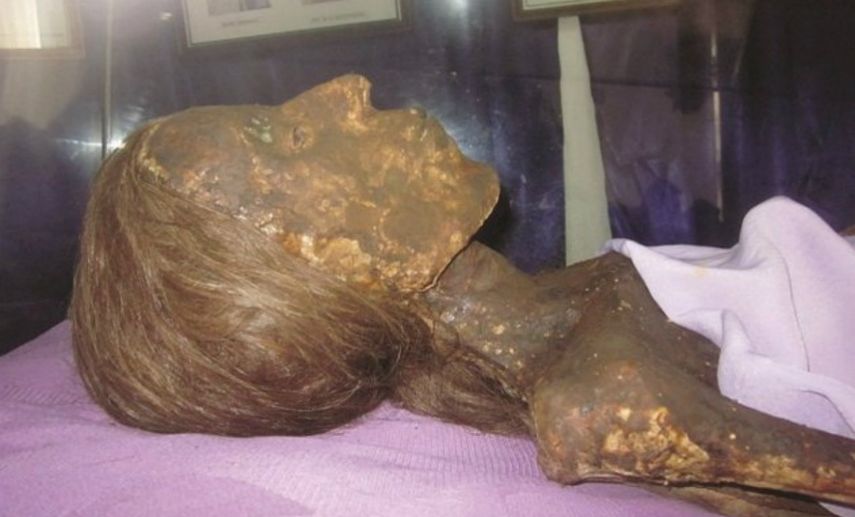 La momia de la señora Josefa Petronila Margarita Ponce de León, del museo provincial Palacio de Junco, de Matanzas (oeste).