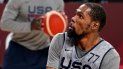 Kevin Durant, de Estados Unidos, se prepara para lanzar a canasta durante un entrenamiento en los Juegos Olímpicos de Tokio 2020, en Saitama, Japón. Kevin Durant, de Estados Unidos, se prepara para lanzar a canasta durante un entrenamiento en los Juegos Olímpicos de Tokio 2020, en Saitama, Japón.
