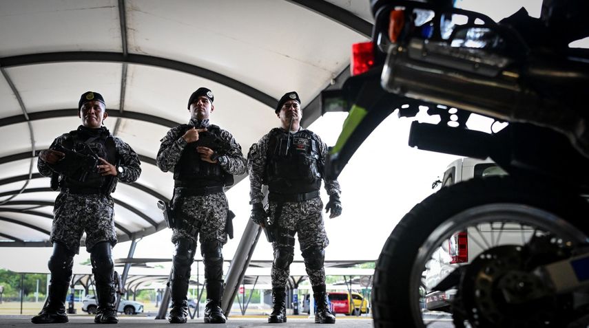 El aeropuerto Tocumen estuvo fuertemente custodiado por la llegada de Ali Zaki Hage Jali,(Foto de Martin BERNETTI / AFP)
