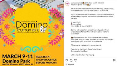 Torneo de Dominó del Carnaval Miami 2026.&nbsp;