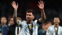 Lionel Messi celebra la copa de la Finalissima entre Argentina e Italia