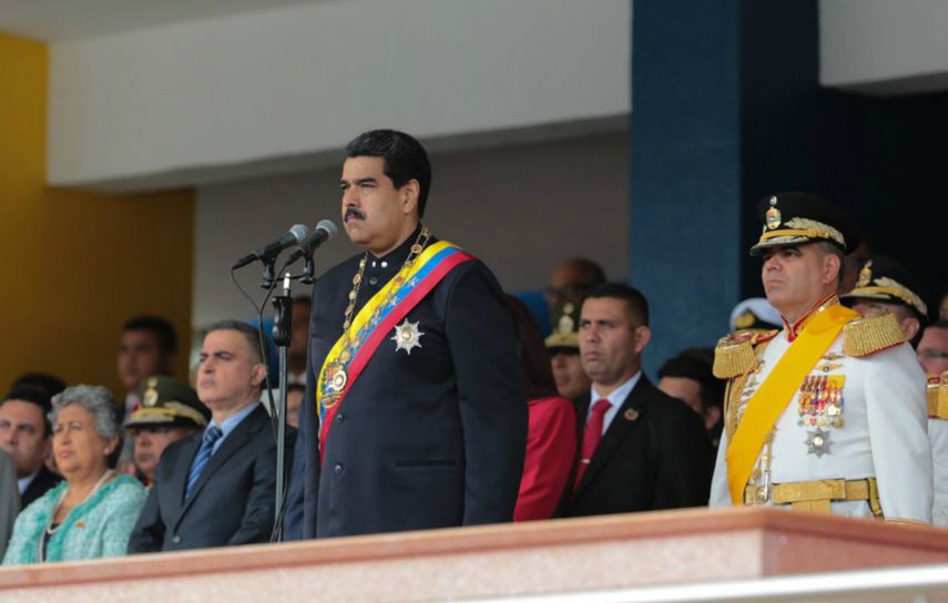 El presidente Nicolás Maduro, durante el acto para conmemorar la Independencia de Venezuela.