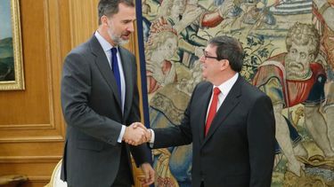 Imagen de archivo de la&nbsp;audiencia del Rey Felipe al ministro de Relaciones Exteriores de Cuba, Bruno Rodríguez Parrilla, en abril de 2017.
