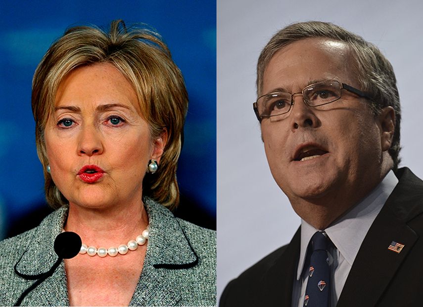 Los dos candidatos para la nominación presidencial 2016 Hillary Clinton y Jeb Bush. (EFE)