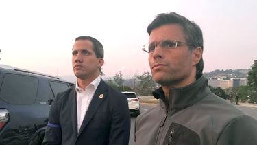 &nbsp; El presidente encargado Juan Guaid&oacute; y el l&iacute;der opositor Leopoldo L&oacute;pez.&nbsp; 