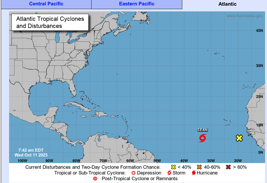 Sean no ofrece peligro para Florida según el NHC.