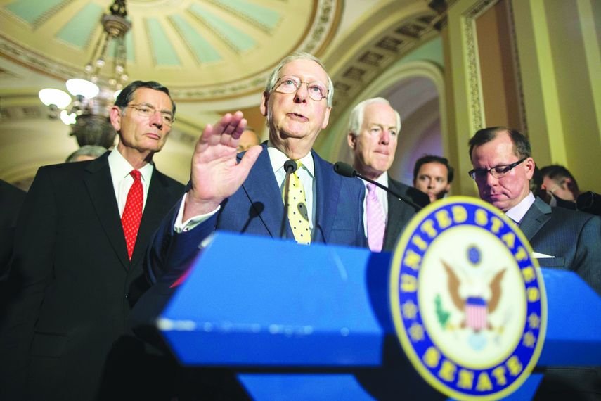 El líder de la mayoría del Senado, el republicano Mitch McConnell, habla sobre el proyecto de ley de salud