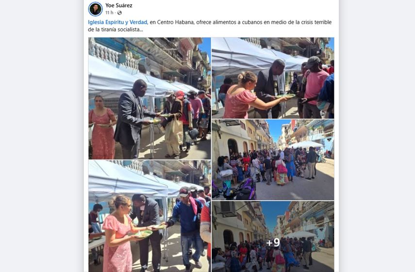 Captura de pantalla. Iglesia Espíritu y Verdad, en Centro Habana, ofrece alimentos a cubanos en medio de la crisis que atraviesa el país.&nbsp;