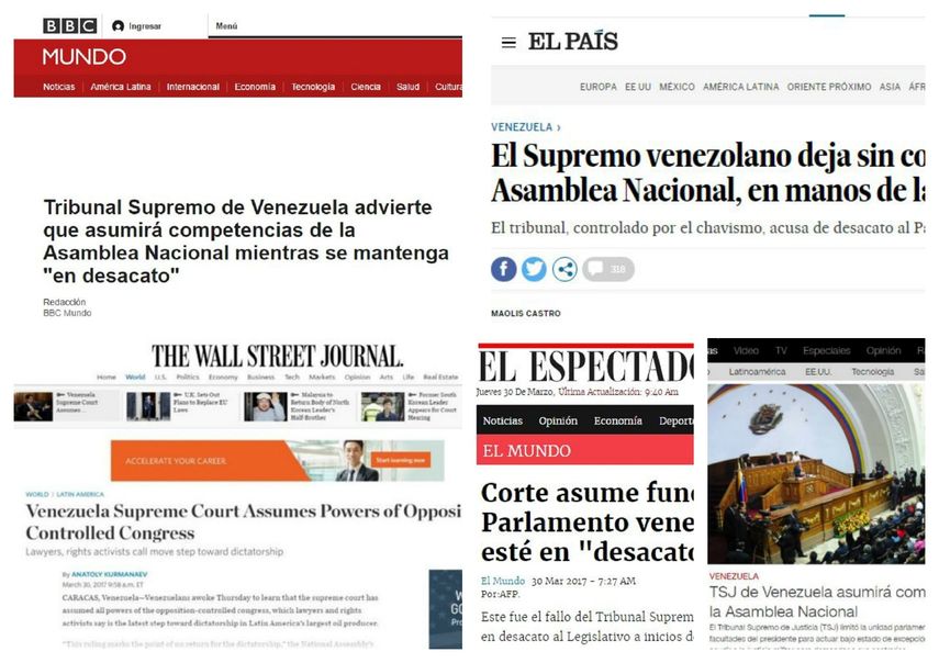 Medios como El País (España) El Espectador (Colombia) The Wall Street Journal (EEUU) O Globo (Brasil) El Mundo (España) BBC (Reino Unido) CNN (EEUU), se hicieron eco de la sentencia