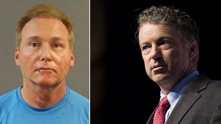 Rene Boucher (izq.), un anestesista retirado de 59 años, atacó en su casa de Kentucky al senador republicano Rand Paul (der.).