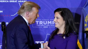 El&nbsp; presidente Donald J. Trump con Elise Stefanik, la representante federal republicana por Nueva York.&nbsp;