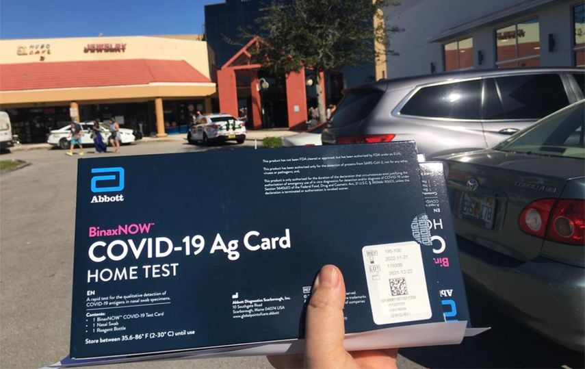 Prueba gratis de COVID para llevar a casa, Miami.