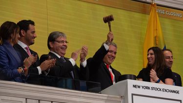 El presidente de Colombia Iván Duque visitó la Bolsa de Valores de Nueva York durante su viaje a EEUU.