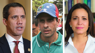 Líderes de la oposición venezolana: Juan Guaidó, Henrique Capriles y María Corina Machado.&nbsp;