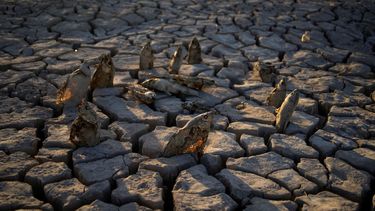 Fondo reseco del lago Mead de Nevada, cerca de Boulder City. El nivel de las aguas del lago es el más bajo de la historia y hay amplios sectores sin agua.&nbsp;
