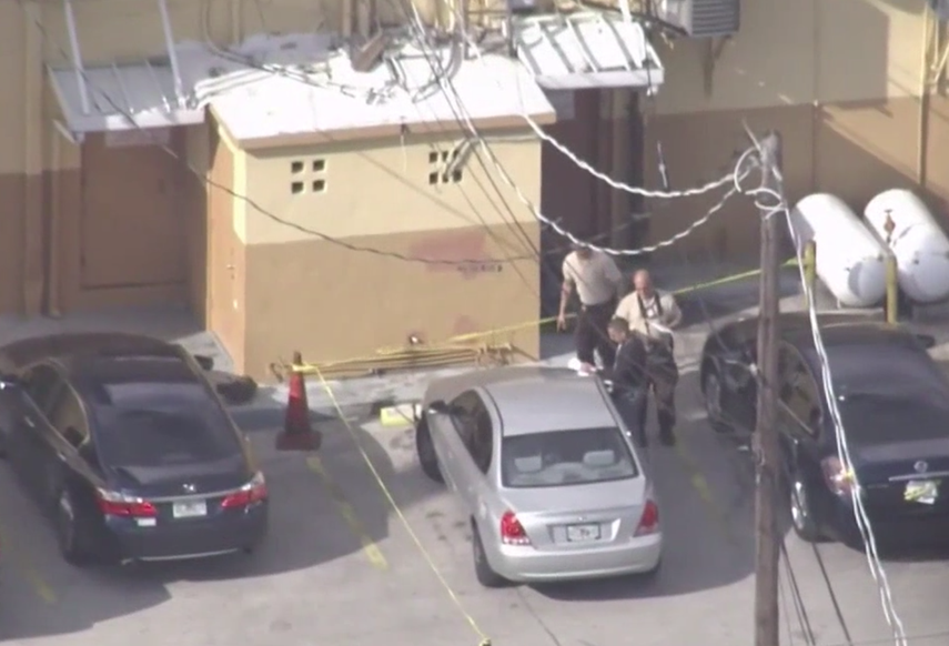 La Policía de Miami en el lugar donde falleció el bebé.&nbsp;