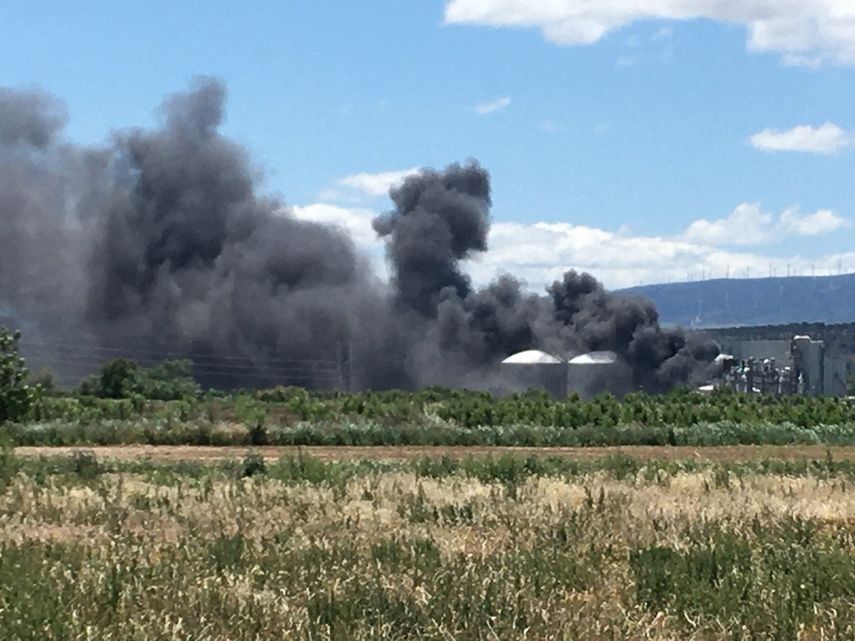 Explosión en la planta de biodiésel de Calahorra el 26 de mayo de 2022.