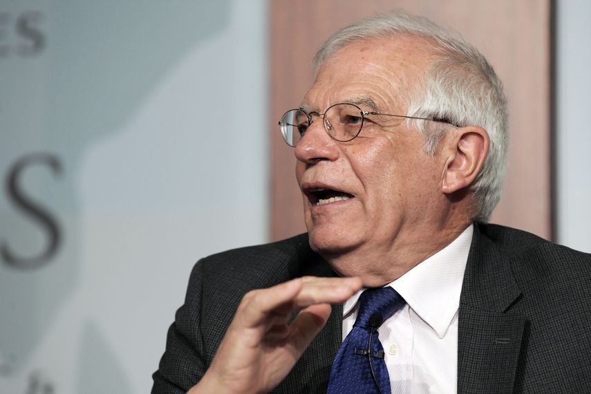 El ministro español de Asuntos Exteriores, Josep Borrell, habla este lunes durante una ponencia en el Centro de Estudios Estratégicos e Internacionales (CSIS) de Washington.