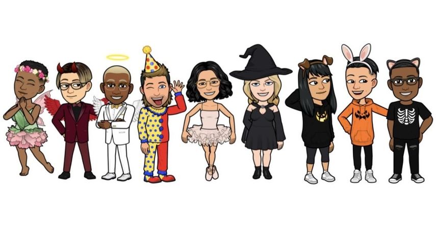 Nuevos disfraces de bitmoji ambientados en Hallloween de Snapchat.
