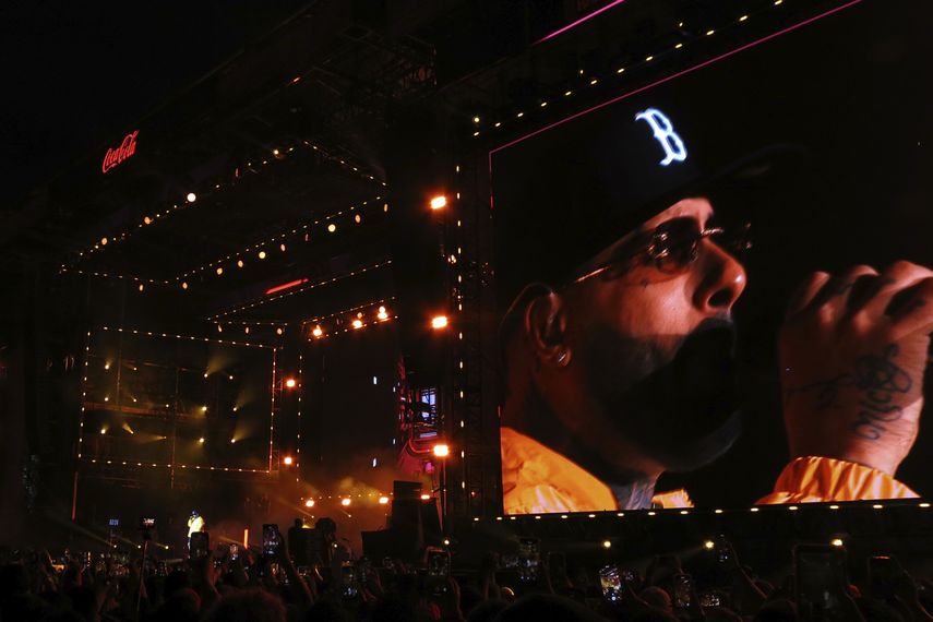 El cantante puertorriqueño Nicky Jam durante su concierto en el Coca-Cola Flow Fest en la Ciudad de México el 27 de noviembre de 2022.