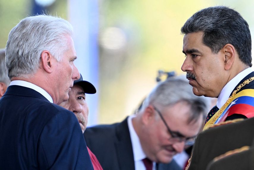 Miguel Díaz-Canel, dictador de Cuba; Daniel Ortega, dictador de Nicaragua y Nicolás Maduro, dictador de Venezuela.&nbsp;